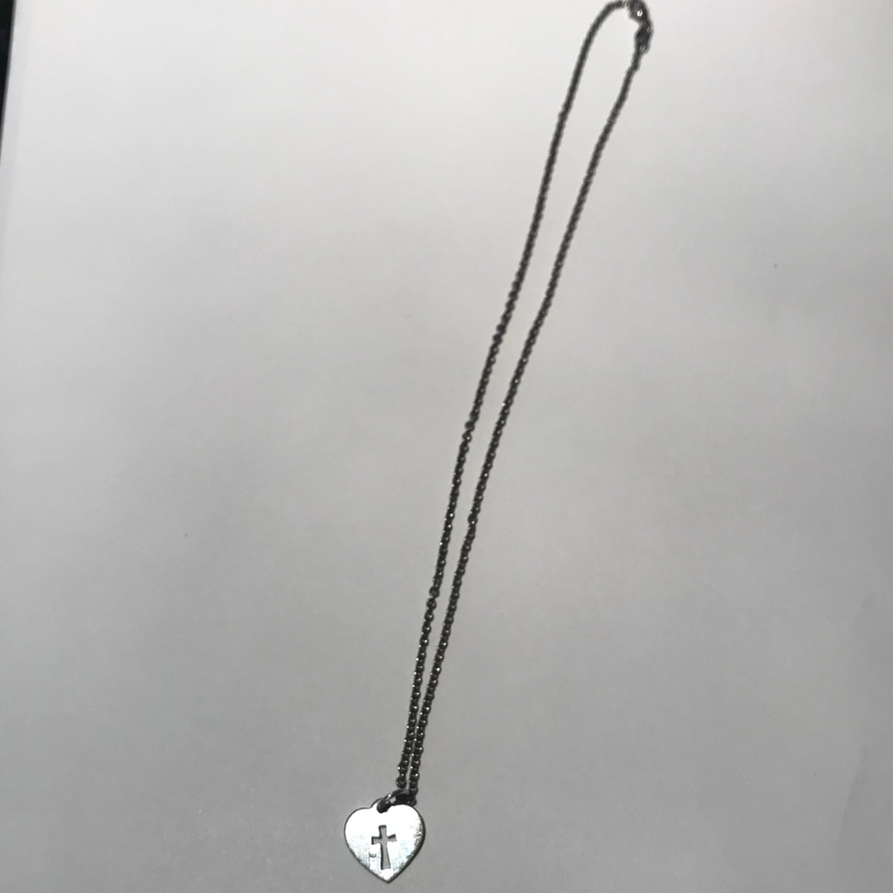 James Avery Crosslet Heart Charm and Necklace